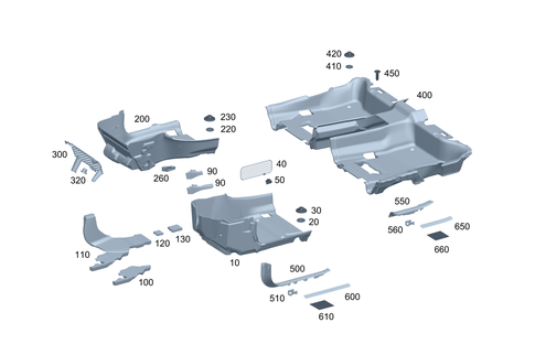 Floor Covering, Entrance Trim and Footrest in Driver Compartment for 1991 Mercedes-Benz 350SD #0