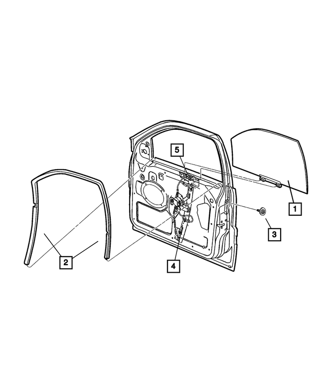 « 55136002AD – Doors and Related Parts : Porte Avant Glace, Côté Droit pour Mopar Image »