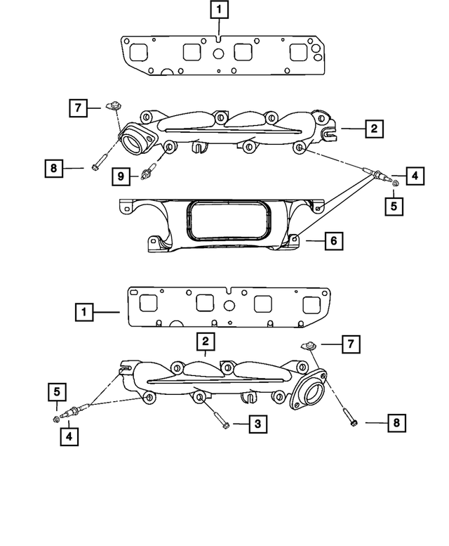 68045560AB - 5.7L Gas; Engine: Exhaust Manifold, Right Side for Mopar Image