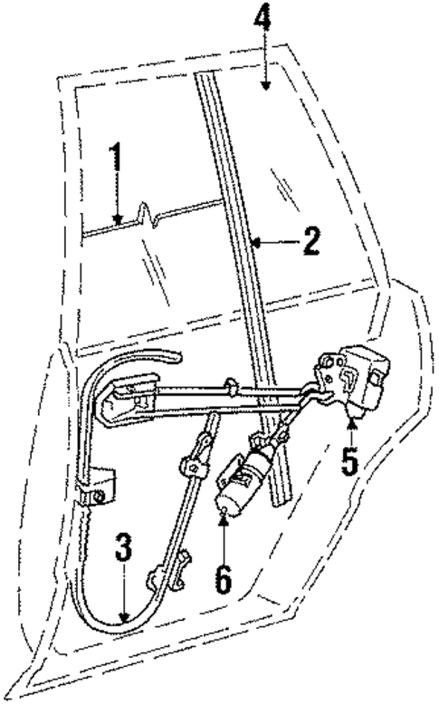 Glass - Rear Door for 1988 Chrysler LeBaron #0