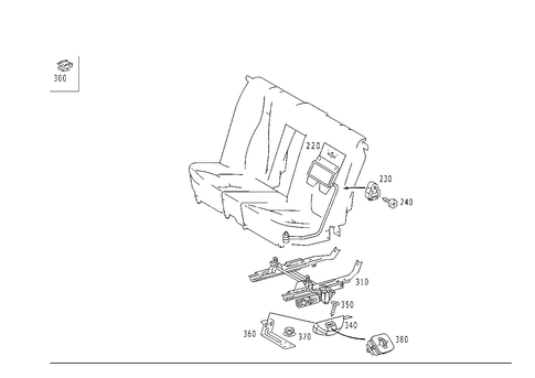 Rear Seat Bench Triple Occupancy, Electrically Adjustable for 2003 Mercedes-Benz S55 AMG #0