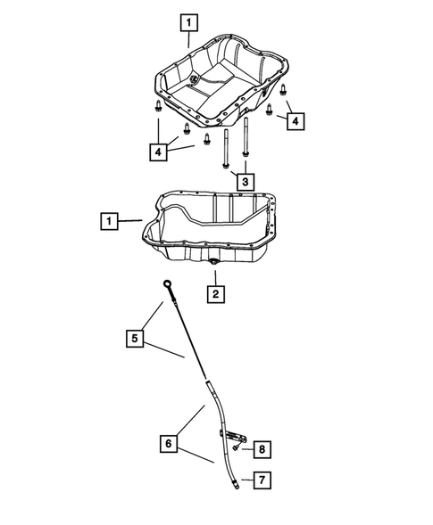 Engine Oiling, Oil Pan and Indicator (Dipstick) for 2009 Chrysler Sebring #0