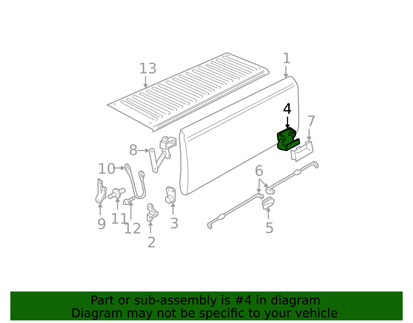Pickup Box Tailgate Latch Handle 15991785 GM | GMPartsDirect.com