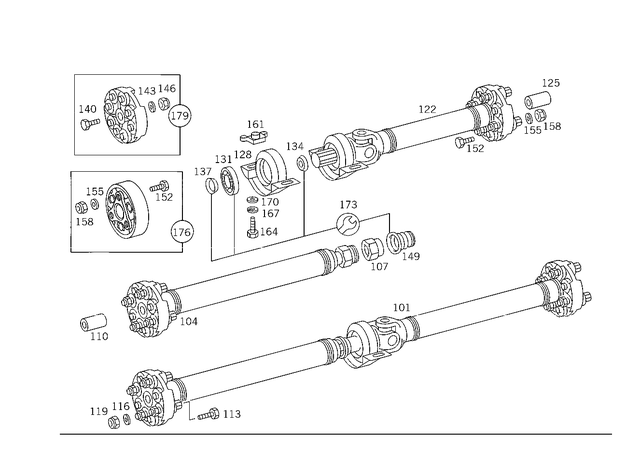 1244106706 - : Propeller Shaft for Mercedes-Benz Image