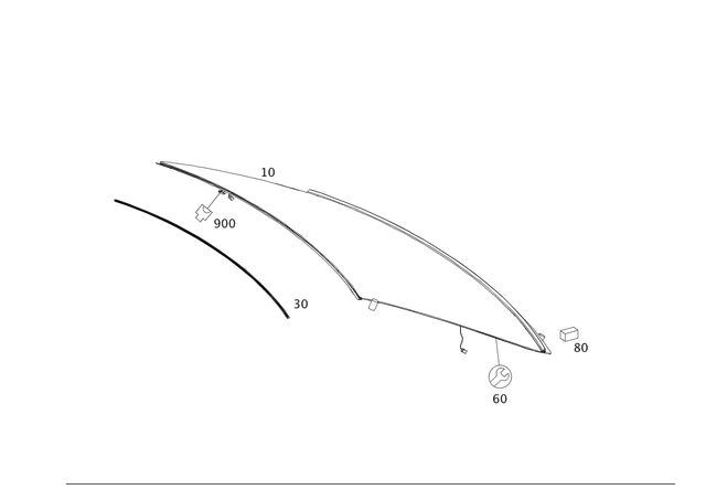 212673000064 - Window System: Seal, Roof Frame for Mercedes-Benz Image image