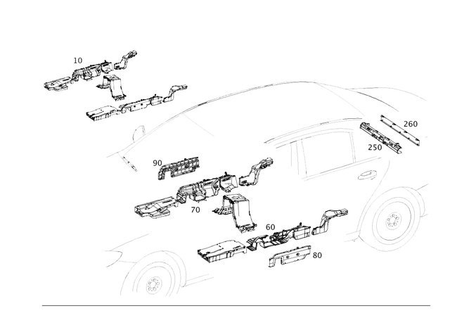 2578201500 - Electrical System: Cable Duct for Mercedes-Benz: AMG GT 43, AMG GT 53, AMG GT 63, AMG GT 63 S, AMG GT 63 S E Performance, CLS450, CLS53 AMG, E300, E350, E43 AMG, E53 AMG, E63 AMG S Image image