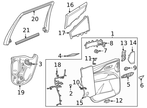 Interior Trim - Rear Door for 2023 Cadillac Escalade #1