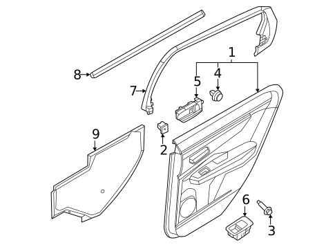 Interior Trim - Rear Door for 2023 Nissan ARIYA #0