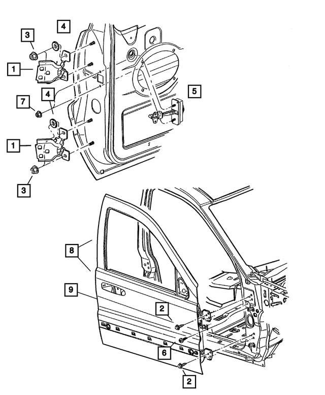 « 6503328 – Doors and Related Parts : Tête Hexagonale Vis pour Mopar Image »