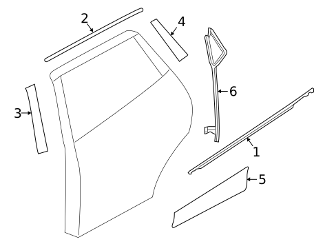 Exterior Trim - Rear Door for 2021 Nissan Qashqai #0