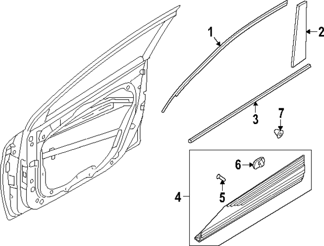 82220GI000 - : Belt Molding for Hyundai Image