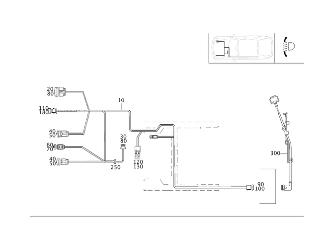 203540860898 - Electrical System: Wiring Harness for Mercedes-Benz: 180C, C230, C240, C280, C32 AMG, C320, C350, C55 AMG Image image