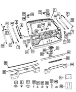 68266955AA - Frame, Bumper and Fascia: License Plate Bracket for Chrysler: Pacifica, Voyager | Jeep: Compass, Grand Cherokee, Grand Cherokee L Image