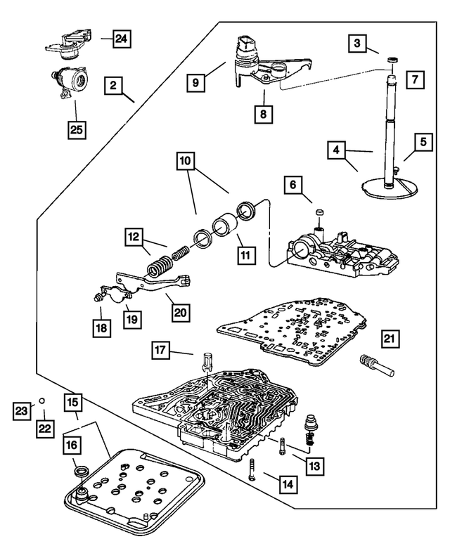 « RL191759AA – Automatic Transaxle 4 Speed : Complet Bloc Hydraulique pour Mopar Image »
