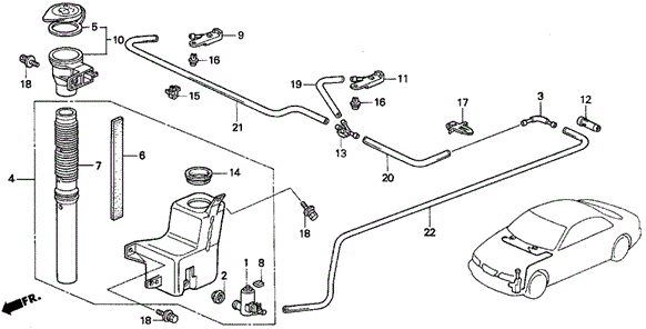 Windshield Washer (V6) ('96) for 1996 Acura TL #0