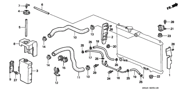 Radiator Hose (V6) for 1995 Honda Accord #0
