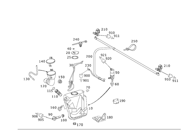 2308690020 - Windshield Washer, Emergency Equipmt: Container for Mercedes-Benz: SL500, SL55 AMG, SL550, SL600, SL63 AMG, SL65 AMG Image image