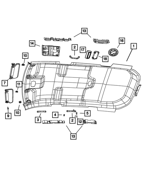 Headliners-Visors-Assist Straps for 2015 Dodge Journey #0