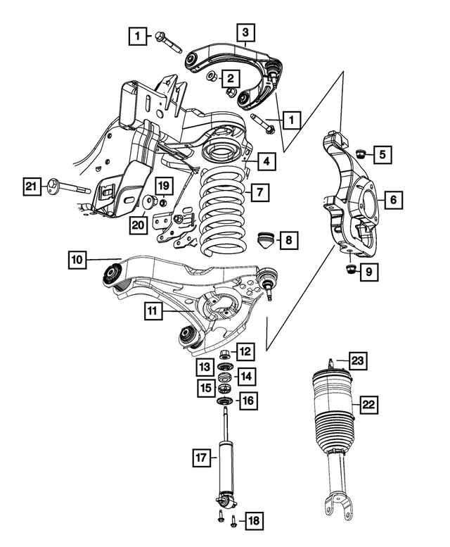 68227901AC - Front Suspension: Upper Control Arm, Left for Mopar Image