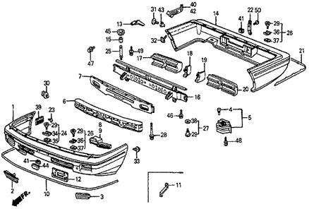 Bumper (2) for 1986 Honda Prelude #0