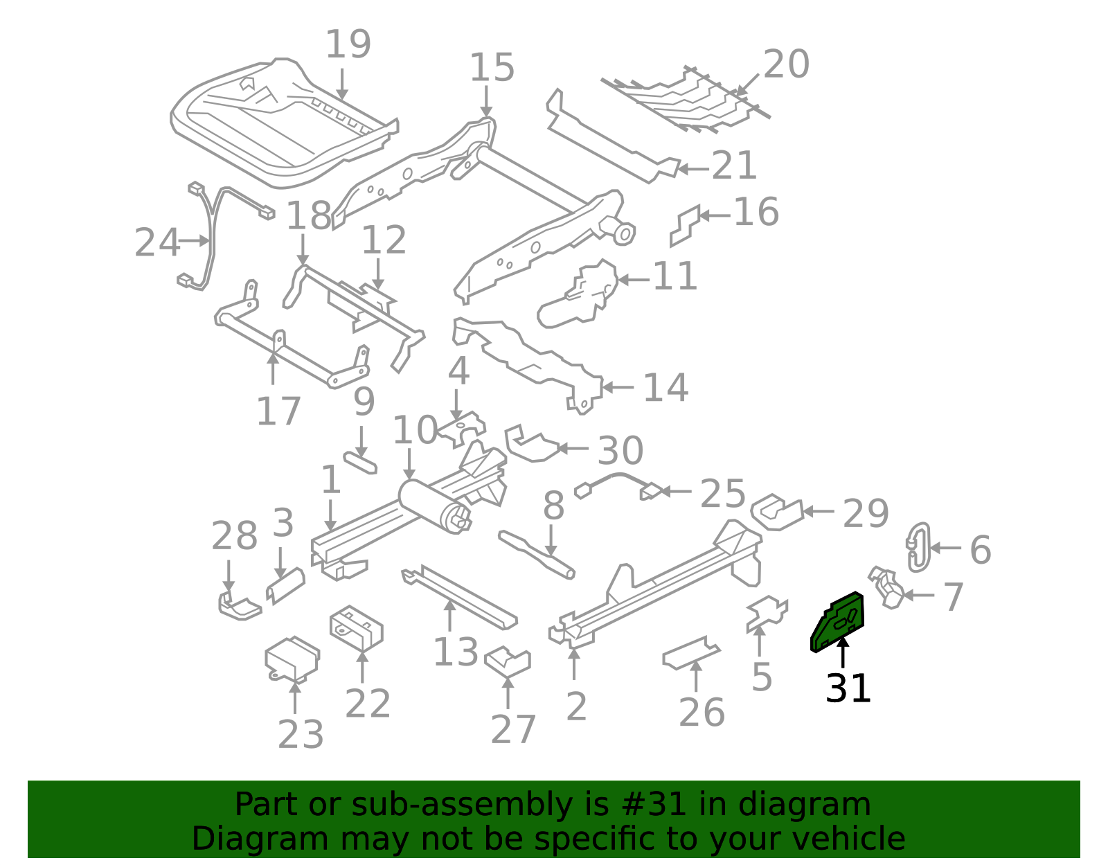 2006-2013 Volvo Seat Switch - Driver's Side (LH) 30659543 | TascaParts.com
