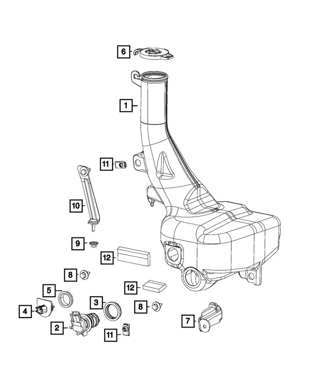 68125523AA - Electrical: Washer Reservoir Bracket for Mopar Image