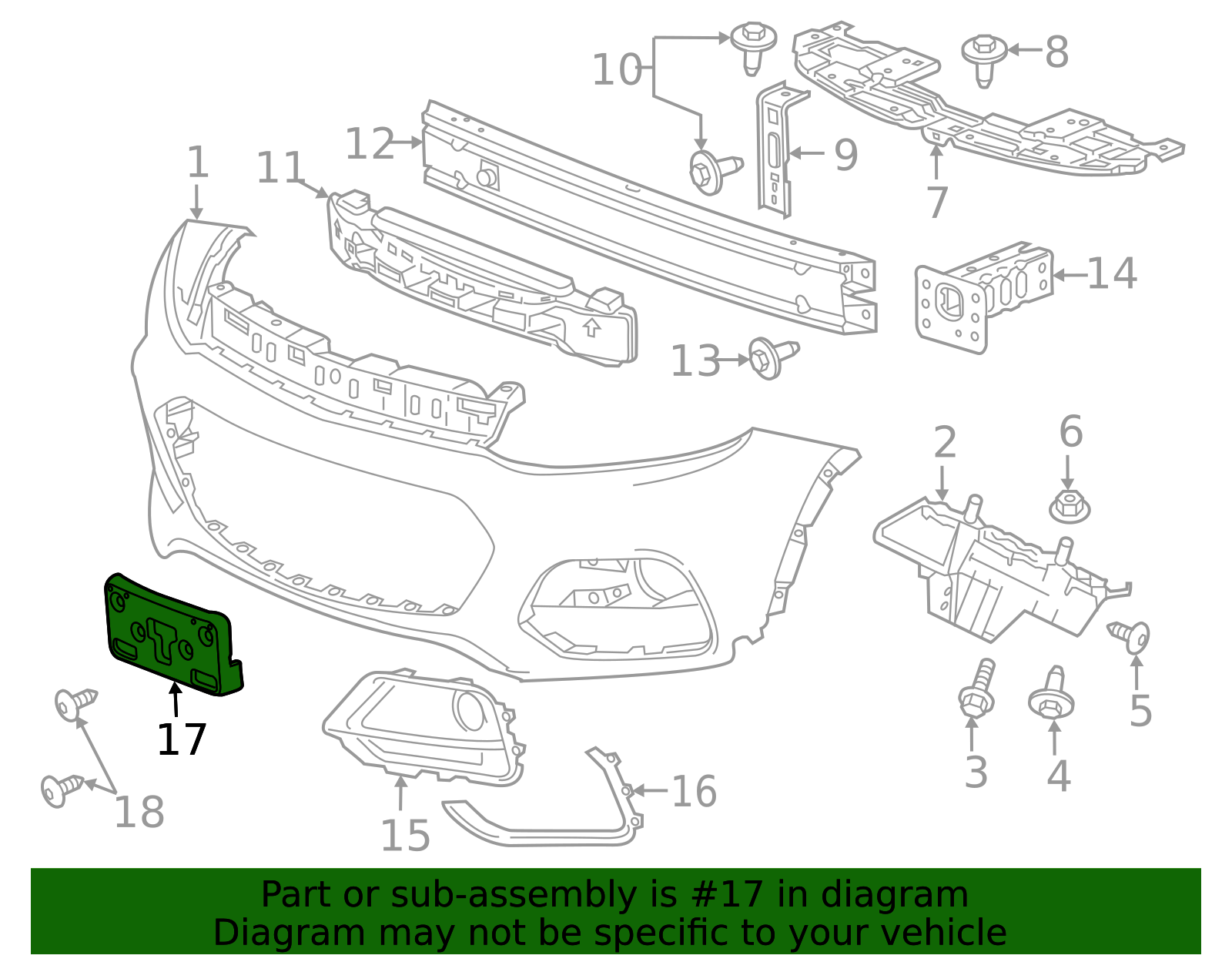 MOTOKU License Plate Bracket Holder For Chevrolet Trax 2017-2022 – Front Bumper Mount With Hardware