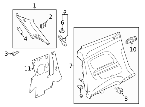 Interior Trim - Quarter Panels for 2018 Audi TT RS Quattro #0