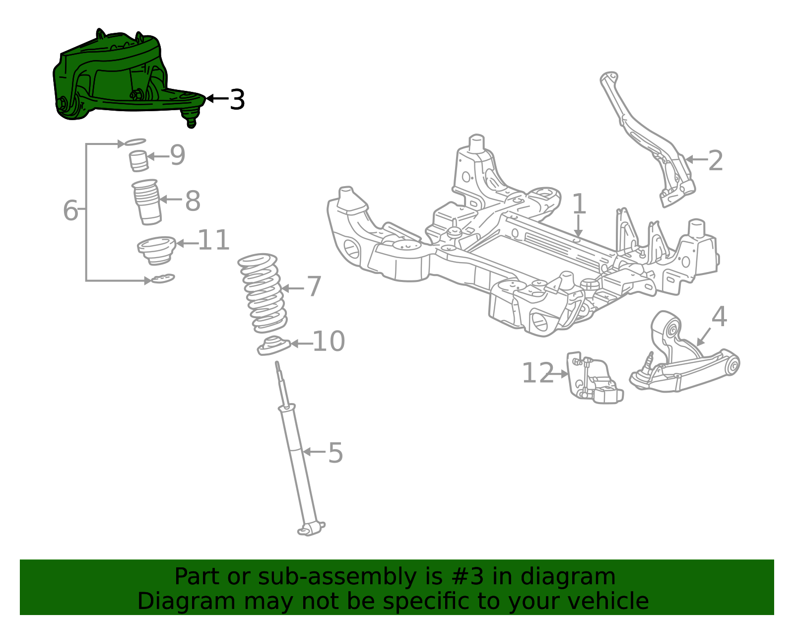 2003-2007 Cadillac CTS Upper Control Arm 25752924 | TascaParts.com