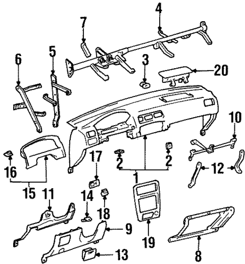 Instrument Panel for 1998 Chevrolet Prizm #0