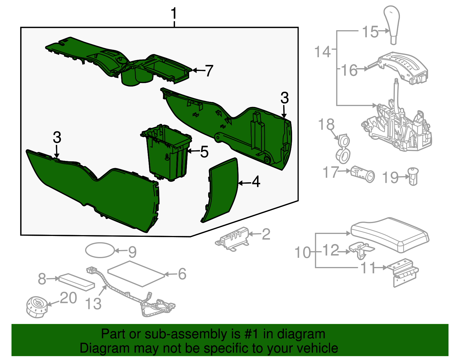 2006-2008 Pontiac Grand Prix Console Assembly 19148836 | Capital Chevy ...