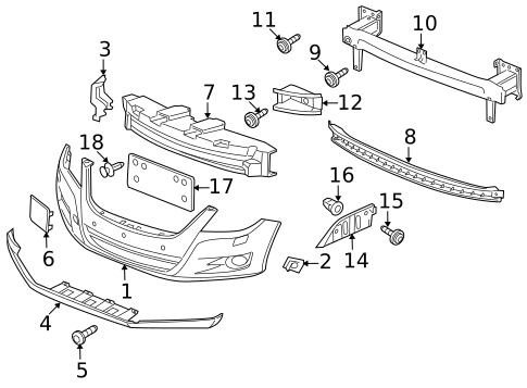 Bumper & Components - Front for 2010 Volkswagen Tiguan #1