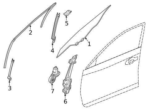 Glass - Front Door for 2013 Nissan Altima #0