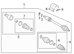 3Q0407272DE - Front Drive Axle: Axle Assembly for Audi Image