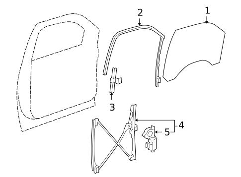 Glass - Front Door for 2009 GMC Sierra 1500 #1