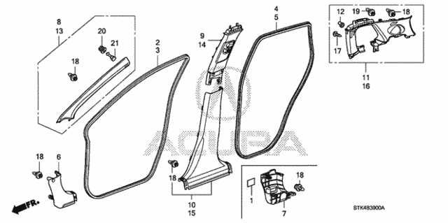 Pillar Garnish for 2012 Acura RDX #0