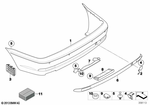51127112643 - : Bumper Trim Panel, Primed, Rear for BMW Image