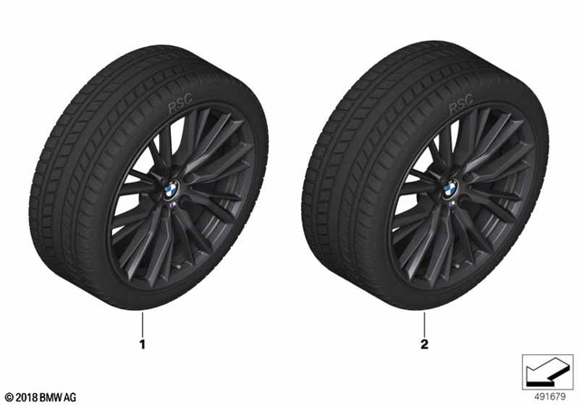 36112462648 - Wheels: Tpm Wheel With Tire Winter B 369012 for BMW Image