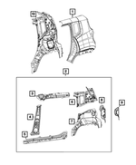 68303420AA - Body Sheet Metal Except Doors: Quarter Inner Panel for Mopar Image