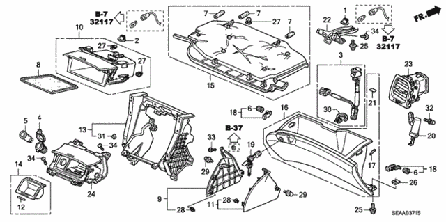 Instrument Panel Garnish (Passenger Side) for 2008 Acura TSX #0