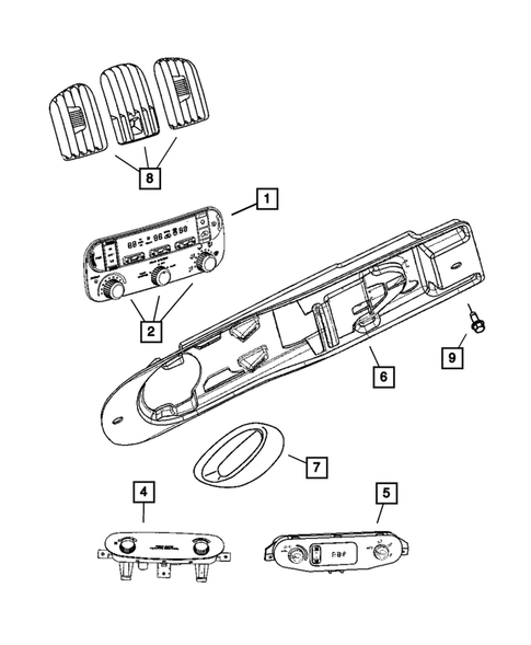 Air Conditioner and Heater Controls for 2006 Dodge Caravan #0