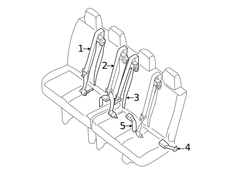 Rear Seat Belts for 2016 Nissan NV2500 #0