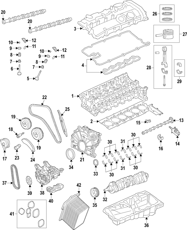 11127934494 - Engine: Cylinder Head for BMW: 530i, 540i, 540i xDrive, 740i, 740i xDrive, 745e xDrive, 840i, 840i Gran Coupe, 840i xDrive, 840i xDrive Gran Coupe, X5, X6, X7 Image