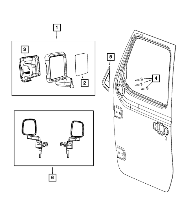 7GE09SSEAC - Doors, Door Mirrors and Related Parts: Outside Rearview Mirror, Left for Mopar Image