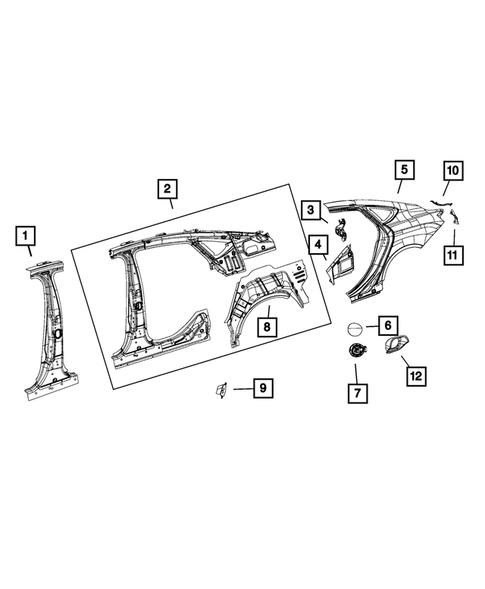 Aperture Panel and Pillar Supports for 2015 Chrysler 200 #0