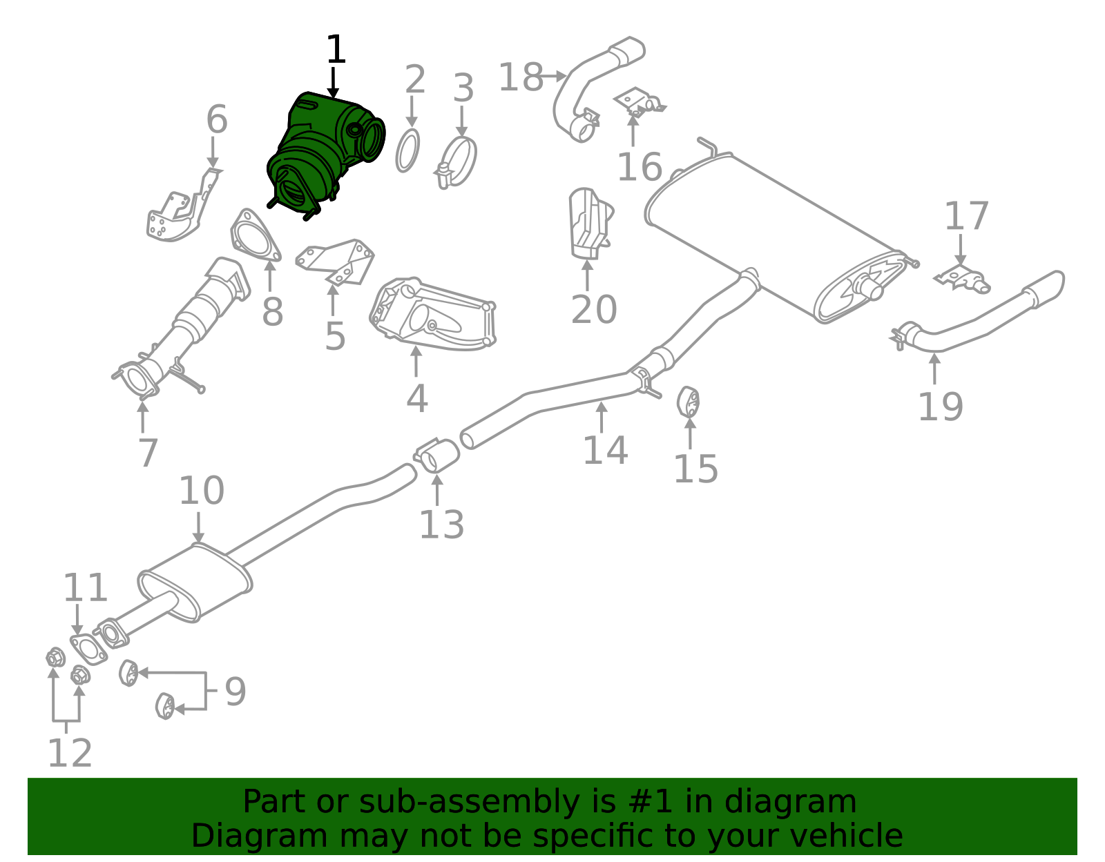 2021 Volvo Catalytic Converter 36011579 | Genuine Volvo Replacement Parts