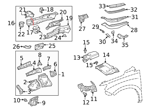 Structural Components & Rails for 2012 Lexus RX450h #0