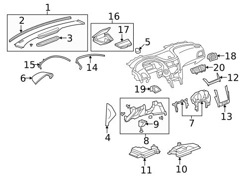 Instrument Panel Components for 2009 Chevrolet Malibu #0