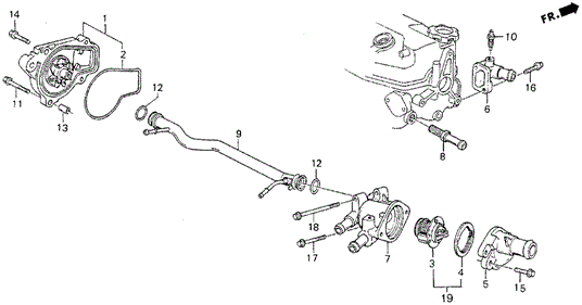 Water Pump for 1988 Honda CRX #0