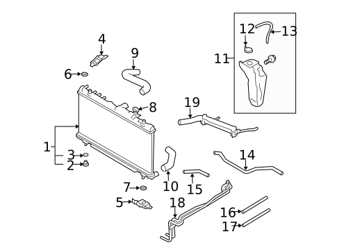 Radiator & Components for 2004 Subaru Baja #2